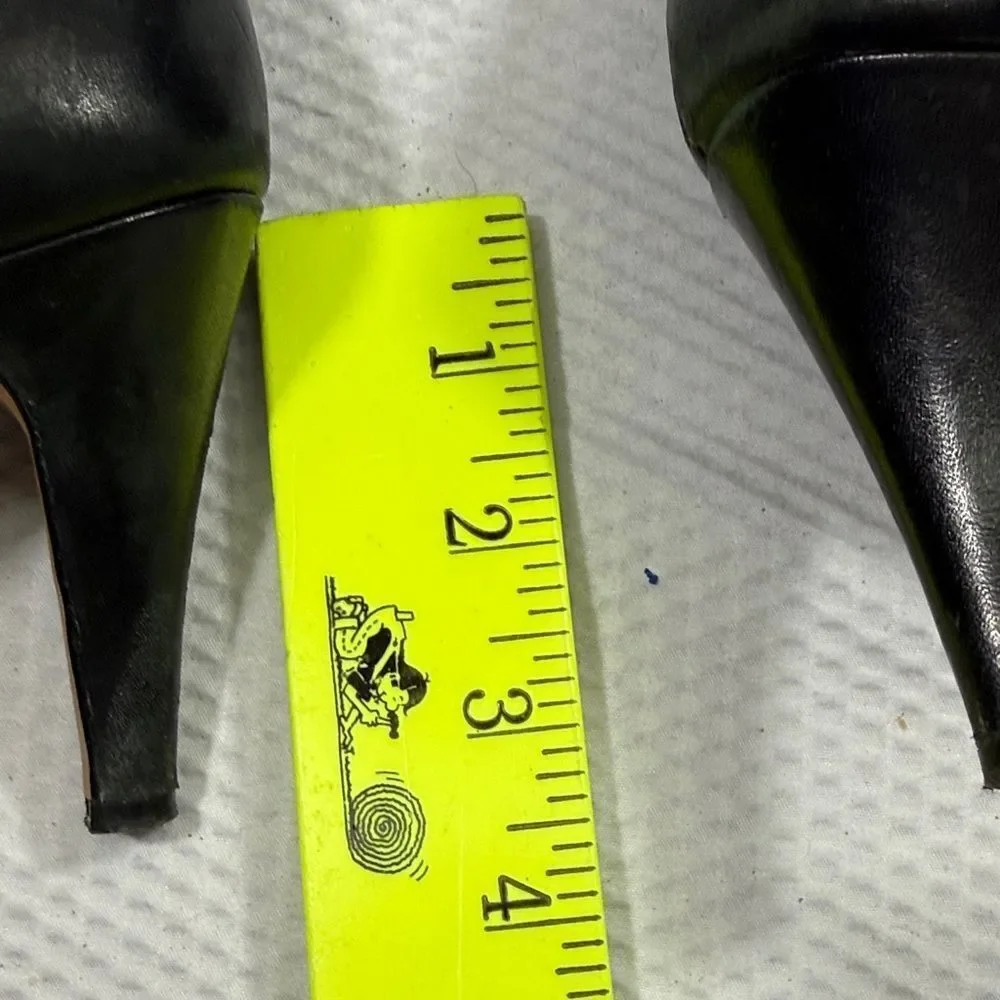Vince Camuto Black Ankle Heel Booties with Gold Buckle Size 7